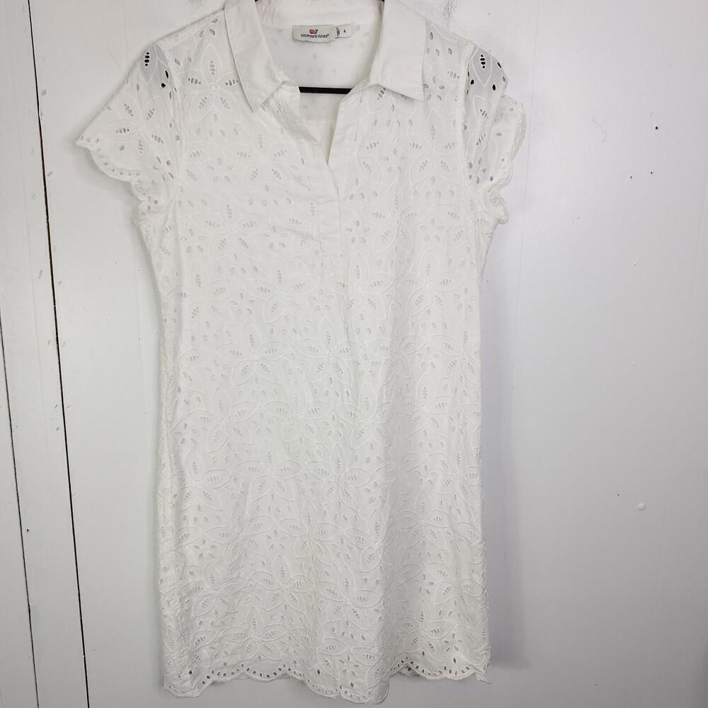 Vineyard Vines White Eyelet Polo Mini Dress